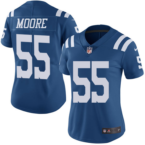 Indianapolis Colts 55 Limited Skai Moore Royal Blue Nike NFL Women Rush Vapor Untouchable Jersey